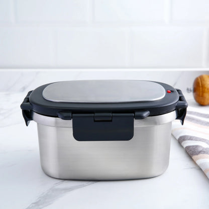 Food Container, Reusable Insulated Stainless Steel, Rectangular, 33 Oz