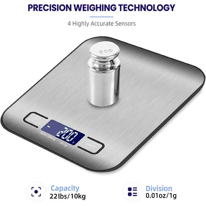 Digital Food Scale, 22Lb Kitchen Scales Grams and Ounces for Weight Loss, Baking, Cooking, Keto and Meal Prep, with LCD Display