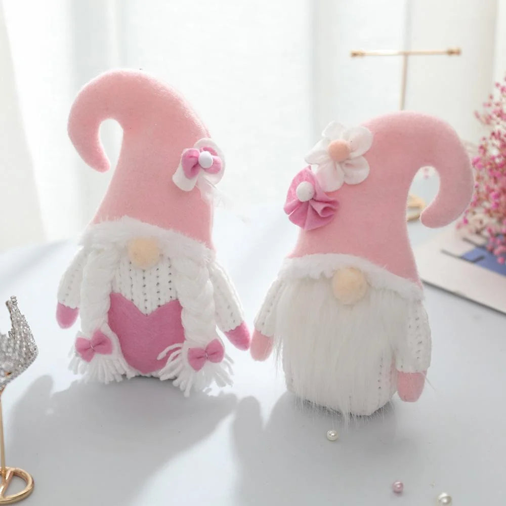 1Pc Valentines Gnomes Plush Decorations - Valentines Day Mrs Handmade Swedish Tomte Decor - Valentines Home Table Elf Gnomes Decor Ornaments Gift