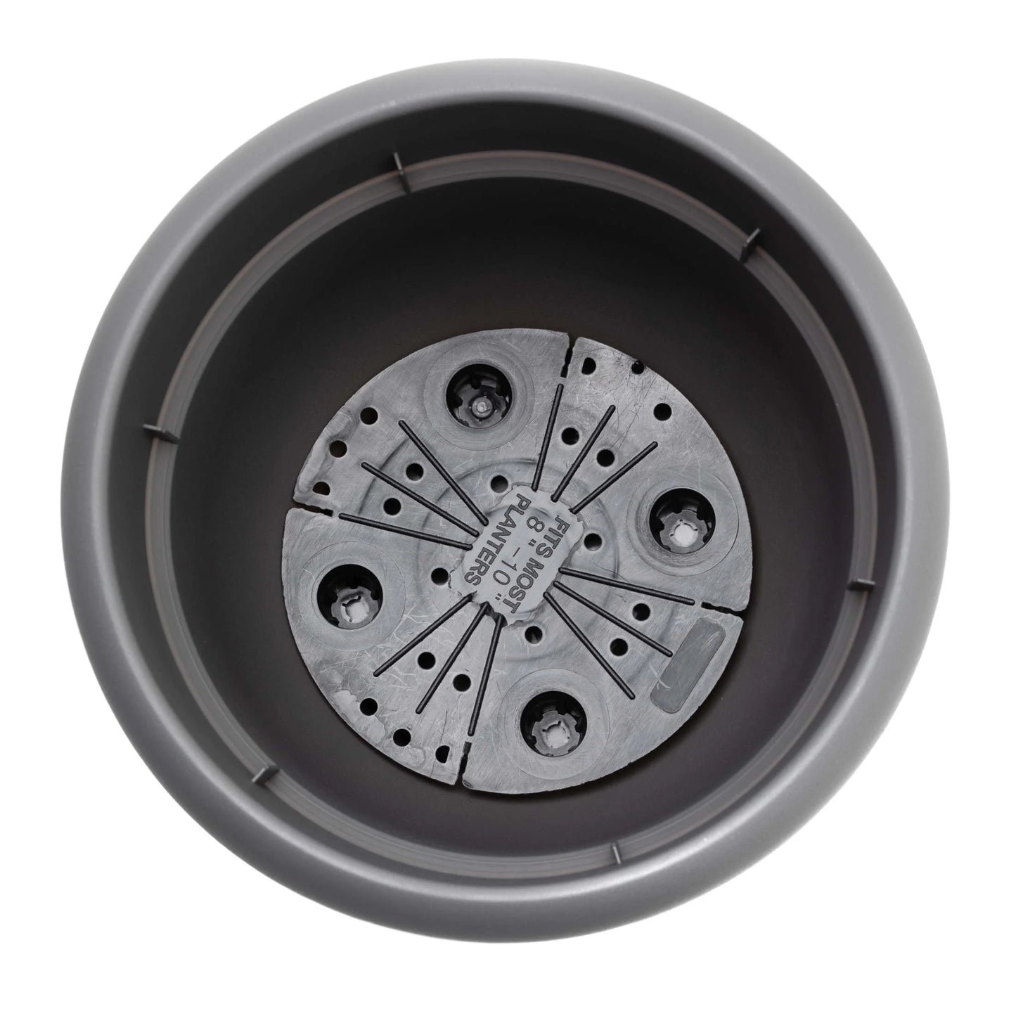 Ariana 16" Charcoal round Self-Watering Resin Planter Pot - Rolled Rim Indoor and Outdoor Gardening Planter