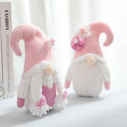 1Pc Valentines Gnomes Plush Decorations - Valentines Day Mrs Handmade Swedish Tomte Decor - Valentines Home Table Elf Gnomes Decor Ornaments Gift