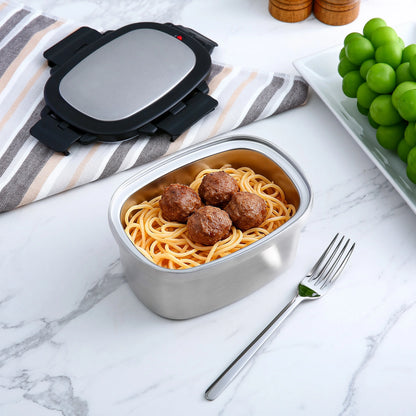 Food Container, Reusable Insulated Stainless Steel, Rectangular, 33 Oz