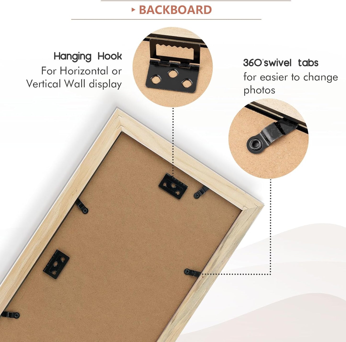 , 7X14 Black Photo Wood Collage Frame with Mat Displays (3) 4"X6" Pictures